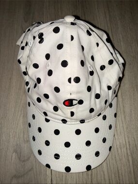 Champion Women's White & Black Polka Dot Baseball Cap